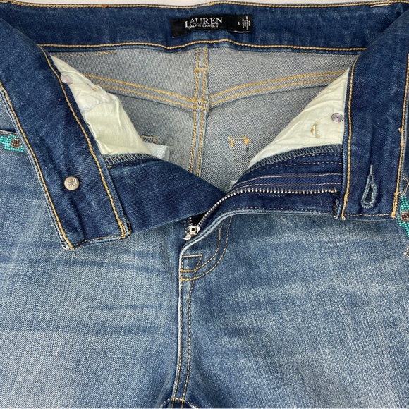 Lauren Ralph Lauren Skinny Beaded Aztec Ankle Jeans - Picture 7 of 15